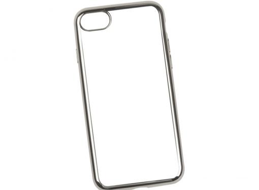Силиконовый чехол для iPhone 7 (прозрачный с серебряной хром рамкой) 0L-00029778