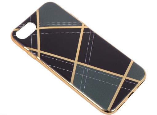 Силиконовый чехол для iPhone 7 TPU Клетка бежевая (золотой) 0L-00029560