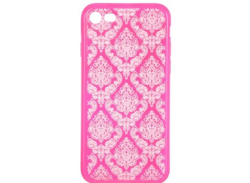 Силиконовый чехол для iPhone 7 TPU Цветочный узор (красный/прозрачный) 0L-00029605