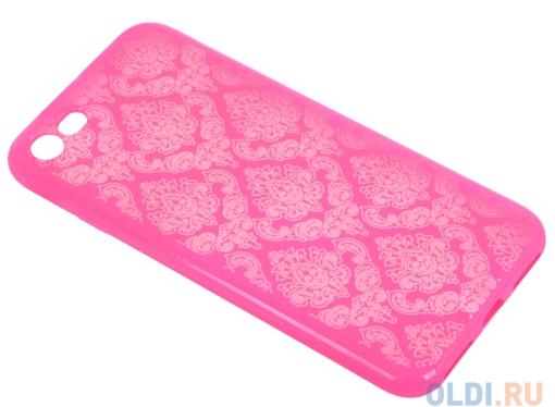Силиконовый чехол для iPhone 7 TPU Цветочный узор (красный/прозрачный) 0L-00029605