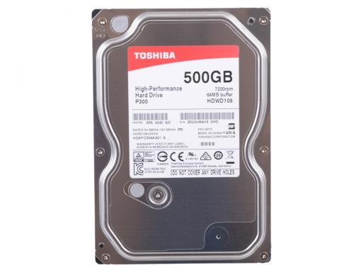 Жесткий диск 500Gb Toshiba P300 HDWD105UZSVA SATA III (7200rpm, 64Mb)