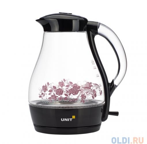 Чайник электрический UNIT UEK-258 чёрный c рисунком