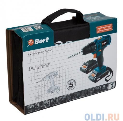 Аккумуляторный шуруповерт Bort BAB-18Ux2Li-FDK