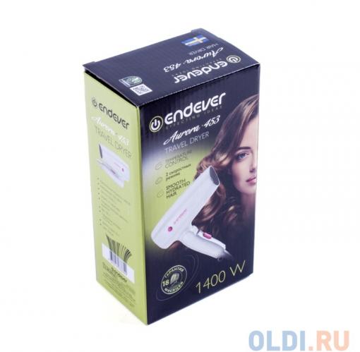 Фен Endever Aurora 453, Мощность 1400 Вт, 2 режима мощности, защита от перегрева, складная ручка