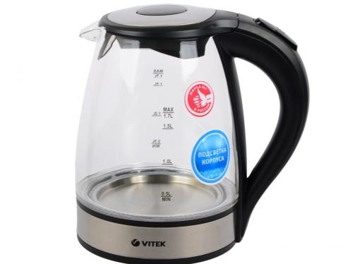 Чайник Vitek VT-7008 TR 2200 Вт 1.7 л пластик/стекло чёрный