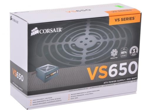 Блок питания Corsair 650W (VS650) v.2.31,A.PFC,Fan 12 cm,Retail