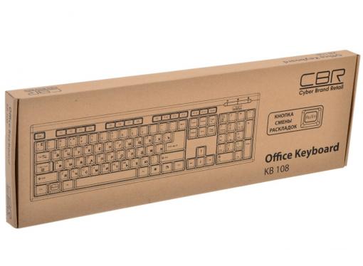 Клавиатура CBR  KB-108, 104 кл. + перекл. языка 1 кнопкой, USB