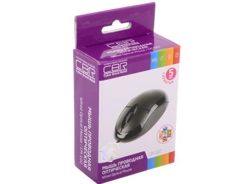 Мышь CBR CM-102 Black, оптика, 1200dpi, офисн., USB