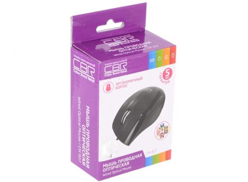 Мышь CBR CM-307 Black, 1200 dpi, провод 1,3м, USB