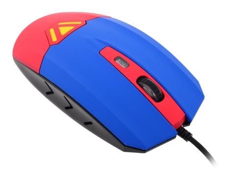 Мышь CBR CM833 Superman, оптика, встроенное Вибро (вибрация на нажатие левой/правой кнопки, массаж кисти, таймер вибро 1 раз в час), принт, 3200dpi, U