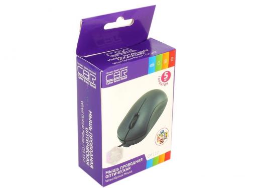 Мышь CBR CM 112 Black, оптика, 1200dpi, офисн., провод 1.3 метра, USB