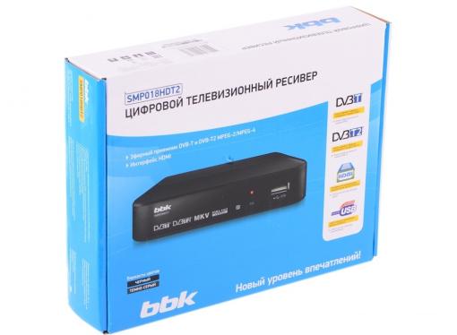 Цифровой телевизионный DVB-T2 ресивер BBK SMP018HDT2 темно-серый