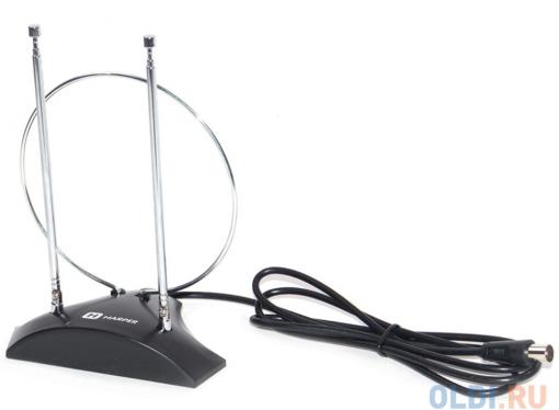 Телевизионная антенна HARPER ADVB-2010 (комнатная, активная;DVB-T2; VHF / UHF (174–230 MHz, 470-862 MHz)  1 м)