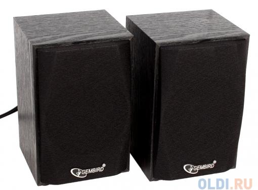 Колонки Gembird SPK-201, черный МДФ,2х2,5 Вт, регулятор громкости, USB