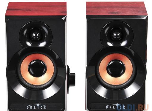 Колонки Oklick OK-161 2.0 dk.wooden dark 6W портативные