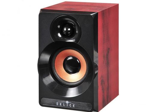 Колонки Oklick OK-161 2.0 dk.wooden dark 6W портативные