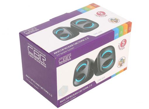 Колонки CBR CMS 333, Black (6 Вт, 90 - 20 000 Гц, mini Jack, USB)