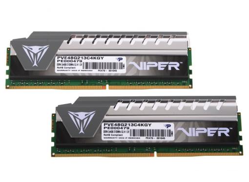 Память DDR4 8Gb 2x4GB (pc-17000) 2133MHz Patriot Viper4 Elite CL14 Grey PVE48G213C4KGY