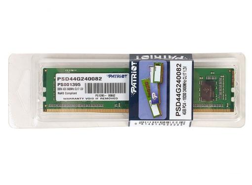 Память DDR4 4Gb (pc-19200) 2400MHz Patriot DRx16bit PSD44G240082
