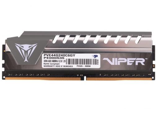 Память DDR4 4Gb (pc-19200) 2400MHz Patriot Viper4 Elite CL15 Grey PVE44G240C6GY