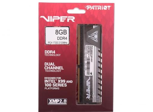 Память DDR4 8Gb (pc-17000) 2133MHz Patriot Viper4 Elite CL14 Grey PVE48G213C4GY