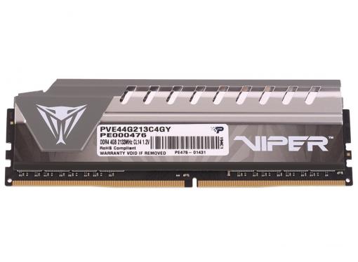 Память DDR4 4Gb (pc-17000) 2133MHz Patriot Viper4 Elite CL14 Grey PVE44G213C4GY