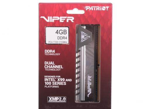 Память DDR4 4Gb (pc-17000) 2133MHz Patriot Viper4 Elite CL14 Grey PVE44G213C4GY