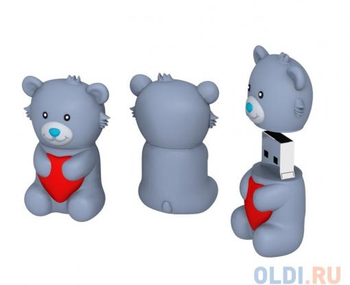 Внешний накопитель 16GB USB Drive (USB 2.0) ICONIK Мишка Серый ТЕДДИ (RB-BEARG-16GB)
