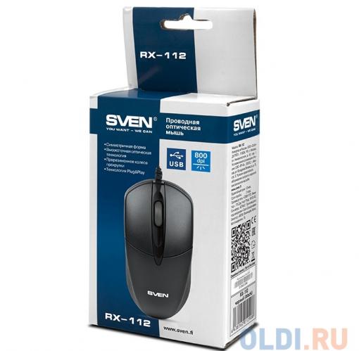 Мышь Sven RX-112 ,800dpi, черная USB