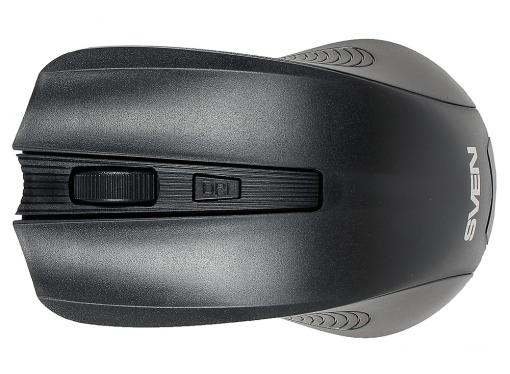 Беспроводная мышь SVEN RX-300 Wireless черная, BlueLED, 3+1(колесо прокрутки), 600/1000 dpi, симметричная