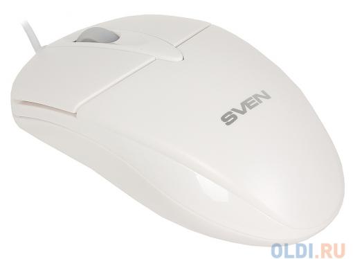 Мышь SVEN RX-112 USB белая, 2+1 клавиши, симметричная форма, коробка цвет