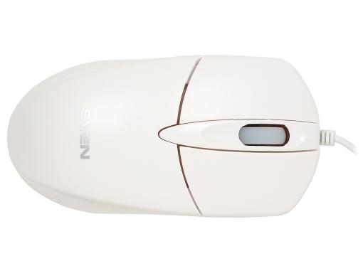 Мышь SVEN RX-112 USB белая, 2+1 клавиши, симметричная форма, коробка цвет