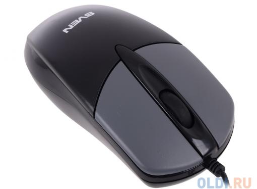 Мышь SVEN RX-112 USB серая, 2+1 клавиши, симметричная форма, коробка цвет