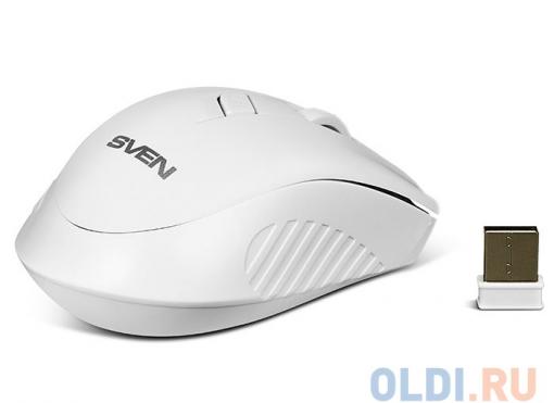 Беспроводная мышь SVEN RX-325 Wireless белая, 4 клавиши, эргономичная форма, блистер