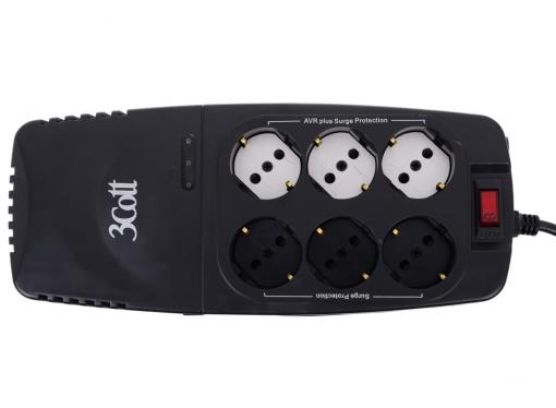 Стабилизатор напряжения 3Cott 2000VA-AVR 3*AVR + 3*Surge Protector, RJ-11/RJ-45