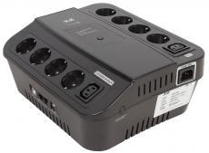 ИБП 3Cott 3C-850-SPB, 850 ВА / 480 Вт, линейно-интерактивный, управляемый, 3-х ступенчатый AVR, выходы: 8 евро-розетки + 2 IEC