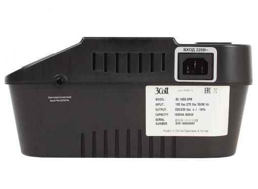 ИБП 3Cott 3C-1000-SPB, 1000 ВА / 600 Вт, линейно-интерактивный, управляемый, 3-х ступенчатый AVR, выходы: 8 евро-розетки + 2 IEC
