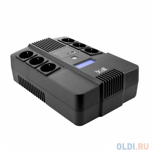 ИБП 3Cott-650-CDL Cascade Line 650VA/390W Display,USB,AVR,RJ11,RJ45 (3+3 Euro)