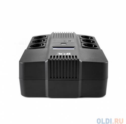 ИБП 3Cott-650-CDL Cascade Line 650VA/390W Display,USB,AVR,RJ11,RJ45 (3+3 Euro)