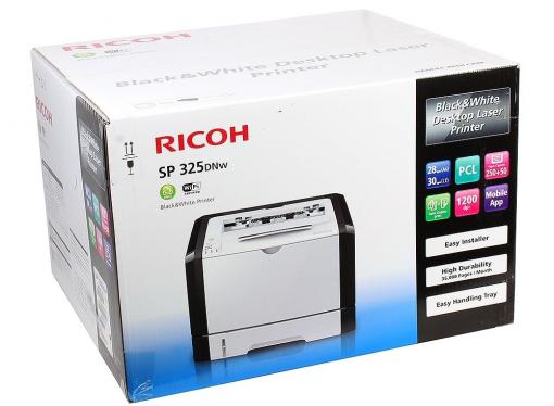 Принтер Ricoh SP 325DNw (картридж 1000стр.) (Лазерный, 28 стр/мин, 1200х1200dpi, duplex, LAN, WiFi, NFC, USB, А4)
