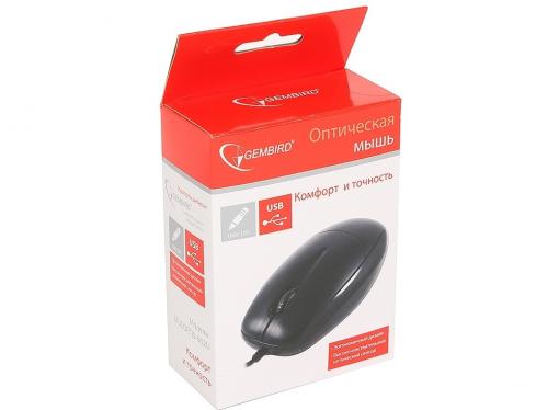 Мышь Gembird MUSOPTI9 -902U, черный, USB, 1000DPI