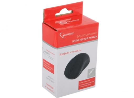Мышь беспров. Gembird MUSW-218, черн, soft touch, 2кн.+колесо-кнопка, 1200DPI, 2.4ГГц