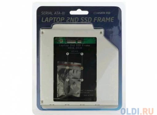 ORIENT UHD-2MSC9, Шасси для SSD mSATA для установки в SATA отсек оптического привода ноутбука 9.5 мм