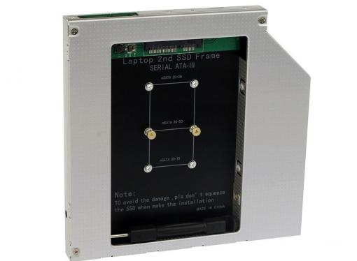 ORIENT UHD-2MSC12, Шасси для SSD mSATA для установки в SATA отсек оптического привода ноутбука 12.7 мм