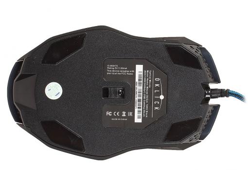 Мышь Oklick 745G LEGACY black/lt.blue optical (2400dpi) USB Gaming (6but)