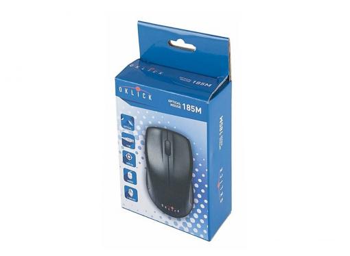 Мышь Oklick 185M black optical (1000dpi) USB (2but)