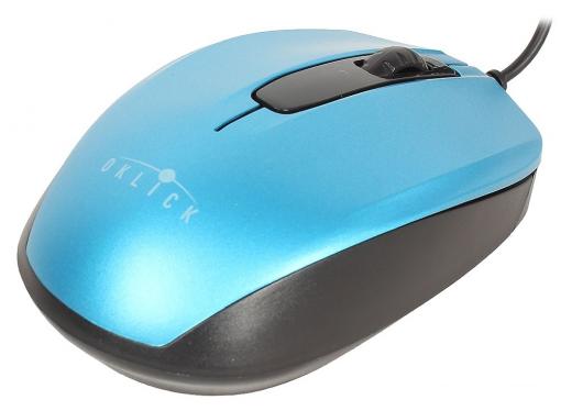 Мышь Oklick 195M blue/black optical (800dpi) USB (2but)