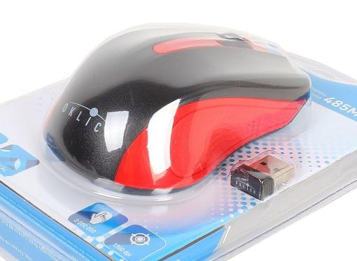 Мышь Oklick 485MW black/red optical (1200dpi) cordless USB (2but)