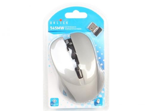 Мышь Oklick 545MW черный/серый оптическая (1600dpi) беспроводная USB (4but)