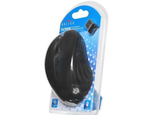 Мышь Oklick 545MW черный/черный оптическая (1600dpi) беспроводная USB (4but)